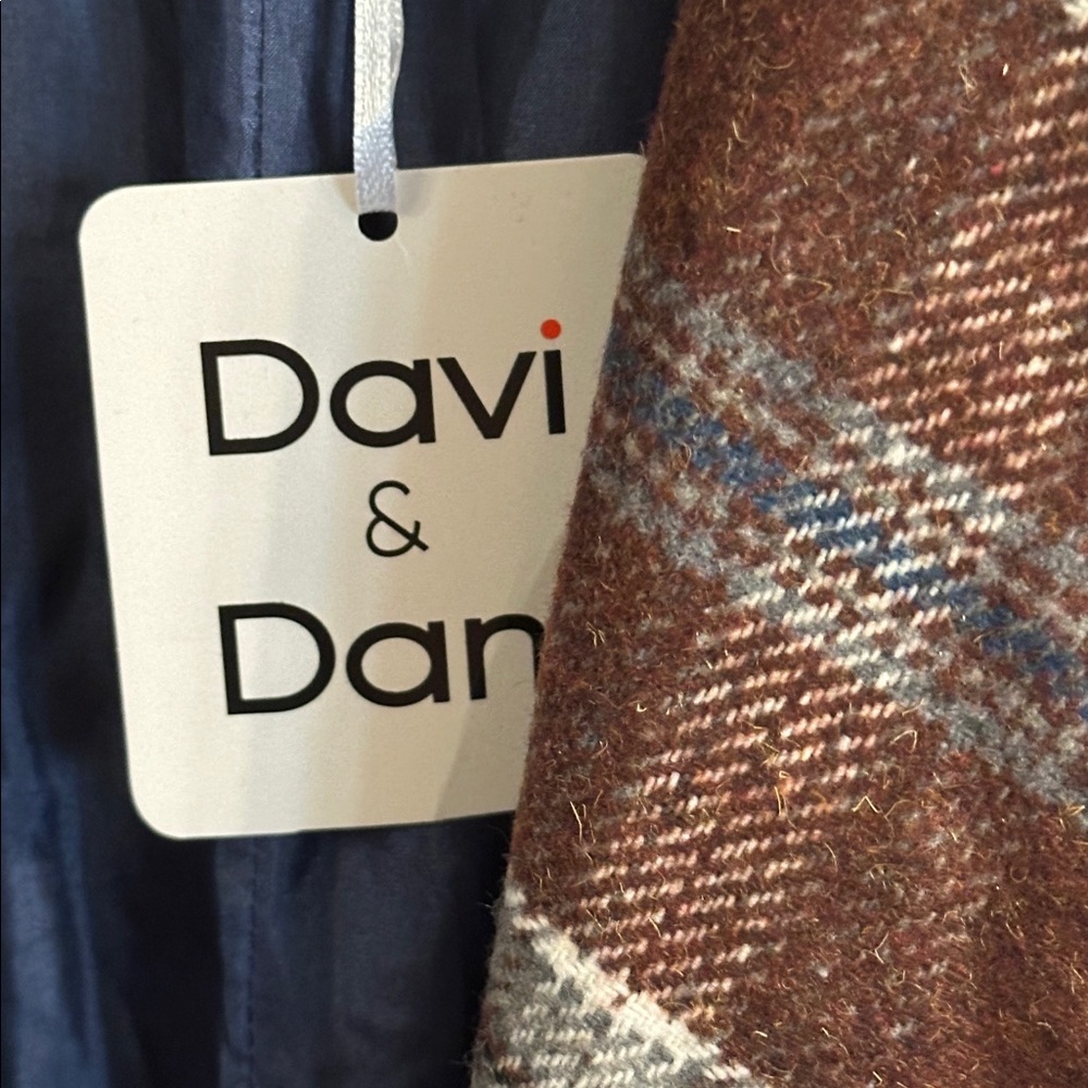 NWT Davi &Dani Brown Plaid Double-Breasted Coat - Picture 2 of 7